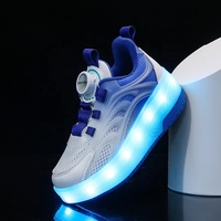 Patins à roulettes lumineux respirants et confortables pour garçons et filles, chaussures de sport pour enfants et étudiants avec semelle intermédiaire en EVA et empeigne en mesh