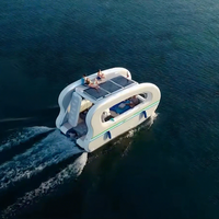 Catamarán Inflable Plegable de 4.5m con Energía Solar - Bote Eléctrico con Energía Solar para Diversión en Cruceros