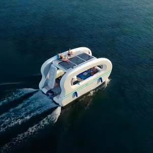 Yacht <span class=keywords><strong>gonflable</strong></span> pliable de 4,5 m, <span class=keywords><strong>catamaran</strong></span> à énergie solaire - Bateau-maison électrique à énergie solaire pour des croisières amusantes, bateau <span class=keywords><strong>gonflable</strong></span> - Product Image 1
