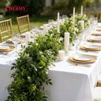 Chemin de table floral artificiel blanc de qualité supérieure pour allée de mariage