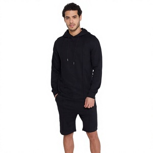 <b>Mens</b> Hoodie and <b>Shorts</b> Set Premium Summer <b>Lightweight</b> Breathable Cotton Blend Pullover Hoodie and Athletic <b>Shorts</b> Complete - Product Image 1