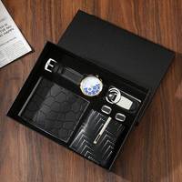 Ensemble cadeau personnalisé pour homme avec lunettes de soleil, montre, portefeuille, ceinture, stylo, boîte, coton de luxe, cadeau exquis pour la fête des pères