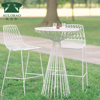 Table de bar mobile haute en acier inoxydable pour événements d'extérieur