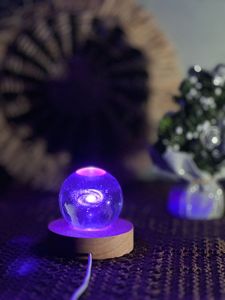 Base de luz de noche LED <span class=keywords><strong>3D</strong></span> de madera sólida creativa 2025, Base de lámpara de soporte de madera luminosa alimentada por USB para dormitorio minimalista - Product Image 5