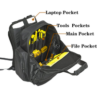 Sac à outils chaud sac à dos sac de travail électricien Durable pour outils à main stockage d'outils étanche sac à dos à outils noir