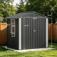 Abri de jardin extérieur en acier galvanisé avec fenêtre, facilement assemblable, durable, verrouillable, pour outils de jardin, résistant, utilitaire pour cour arrière