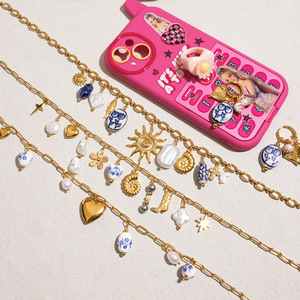 Collar de Acero Inoxidable con Colgante de Corazón de Perla y Diseño de Sol, Joyería de Moda - Product Image 2