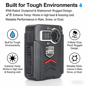 Caméra corporelle robuste CMOS 34MP 1269p, résistante aux chutes de 2 m, batterie interchangeable à chaud, pour service sur le terrain, inspection ferroviaire, chauffeurs de livraison - Product Image 6