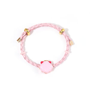 สร้อยข้อมือปรับได้ลายเปลือกหอยน่ารัก เมโลดี้ พิชิ พิชิ พิทช์ สร้อยข้อมือเชือกหนังสีชมพูสุดน่ารัก - Product Image 2