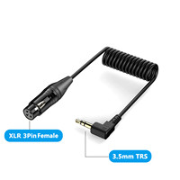 Câble enroulé TRS 3,5 mm à XLR à angle droit, paire torsadée, gaine PVC, faisceau de câblage audio personnalisé OEM pour équipement DJ et diffusion