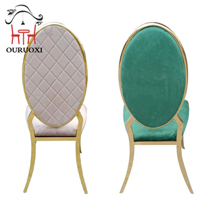 Silla apilable de lujo para eventos, silla de boda dorada de acero inoxidable, moderna, para alquiler - Product Image 5