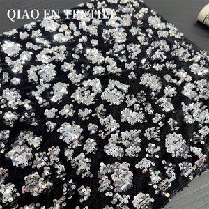 Ánh Sáng Sang Trọng 120gsm Dệt Kim Đồng Bằng Vải Cotton Nặng Thủ Công Nhung Sequin Thêu Thoáng Khí Cho Boys' Tops Qipao Dresses - Product Image 2
