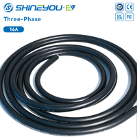 Câble de charge EVSE Shineyou 5M 16A TPU Type 2 Triphasé IEC 62196, directement de l'usine, personnalisé pour toutes les voitures électriques