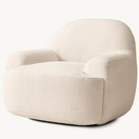 Fauteuil pivotant à accoudoirs tendance, tissu durable, design moderne pour chambre, villa, café et salon