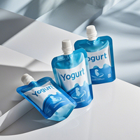 Aangepaste Stand-Up Navulbare Doypack Tuit Vloeibare Fruit Yoghurt Verpakking Pla Biologisch Afbreekbaar Herbruikbare Babyvoeding Tuit Yoghurt Zakje