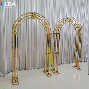 Fondo de flores de boda LEDA, soporte de arco de Metal, telón de fondo dorado, marco de acero inoxidable para fiesta de eventos - Product Image 1