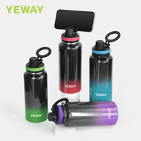 Nouvelle arrivée Couvercle magnétique Support pour téléphone portable Bouteille d'eau en acier inoxydable 32oz avec paille