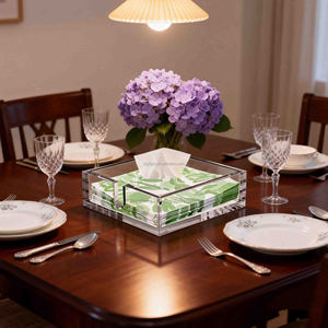 Rak <span class=keywords><strong>Display</strong></span> Akrilik untuk Serbet Pesta Luar Ruangan, Tempat Serbet Meja Kantor, Nampan Buah untuk Penyimpanan, Cocok untuk Sajian Teh Sore - Product Image 3