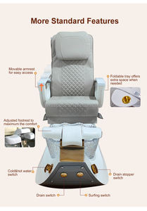 Fauteuil de massage spa pour pédicure en cuir personnalisé de couleur rose avec robinet en <span class=keywords><strong>or</strong></span> pour meubles de salon - Product Image 2