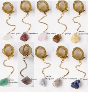 Atacado Natural Cristal Chá Coador De Malha De Aço Inoxidável Artesanato De Cura Energia Pedra Para O Presente - Product Image 3