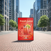 Boîte à lumière LED murale avec couvercle en verre trempé carré personnalisable pour affichage de menus et messages publicitaires