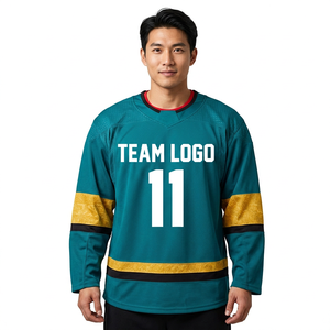 เสื้อฮอกกี้น้ำแข็งแบบยูนิเซ็กซ์ 220 กรัม ผ้าตาข่ายระบายอากาศ แขนยาว ซับเหงื่อ ทรงปกติ ชุดกีฬาทีมแบบสั่งทำพิเศษ ลาย 3 มิติ ด้านหน้า - Product Image 1