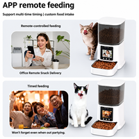 Distributeur automatique de nourriture pour animaux de compagnie intelligent 5L avec caméra rotative à 355 degrés, interaction bidirectionnelle, bouteille en acier inoxydable, charge automatique, pour chats