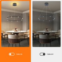 Lustre Classique Moderne à 1 Anneau, Suspension en Cristal Or/Blanc/Noir, Luminaire de Luxe pour Salon à Plafond Haut