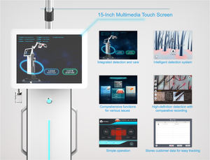 Analyseur de cuir chevelu multimédia, machine de repousse des cheveux 650 nm, 326 diodes, système multifonction, machine d'analyse de la peau - Product Image 5