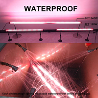 Lampes sous-canopée IP66 étanches à haut rendement, spectre complet rouge IR 730 nm, barre LED Samsung 120W