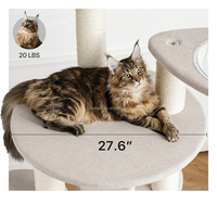 YOUME 165 cm Extra Großer Kratzbaum Modernes Katzenhaus mit Hängematte und Kratzsäule für Maine Coons und Große Wohnungskatzen