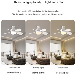 Sala <span class=keywords><strong>de</strong></span> estar y dormitorio Atenuación ajustable Control remoto <span class=keywords><strong>de</strong></span> cinco aspas Bombilla E27 Ventilador <span class=keywords><strong>de</strong></span> <span class=keywords><strong>techo</strong></span> moderno Accesorio <span class=keywords><strong>de</strong></span> iluminación - Product Image 2