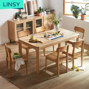 Linsy เฟอร์นิเจอร์ห้องรับประทานอาหารโบราณเก้าอี้รับประทานอาหารที่มีคุณภาพสูงร้านอาหาร Oak สี่เหลี่ยมขยายโต๊ะรับประทานอาหารที่มีเก้าอี้ CR2R