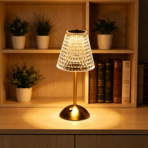 Lámpara de Mesa Moderna de Cristal con Pantalla en Forma de Campana, Base de Latón, Interruptor de Botón, LED 2700K, Luz Blanca Cálida Suave, CRI 90, Base para Bombilla AC E26 - Product Image 6