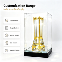 Trophée personnalisé en métal et cristal, OEM ODM, logo gravé, trophée de championnat sportif, souvenir, trophée d'entreprise, trophée personnalisé