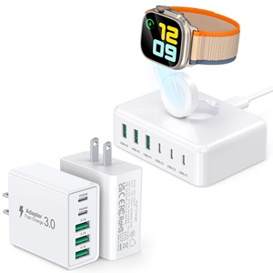 <span class=keywords><strong>Chargeur</strong></span> GaN HNT 125W 3A3C 6 ports, station de charge rapide sans fil pour <span class=keywords><strong>Apple</strong></span> <span class=keywords><strong>Watch</strong></span>, iPhone, charge rapide 60W <span class=keywords><strong>5</strong></span> ports - Product Image 1