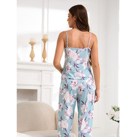 Pyjama en polyester tricoté pour femme, col en V, style européen et américain, grandes tailles, vêtements pour femme