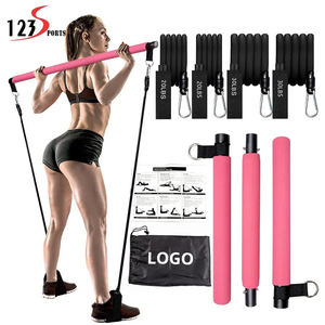 Kit per Allenamento Domestico con Barra in Acciaio Inox per Squat, Yoga, Pilates e Fasce Elastiche - Product Image 1