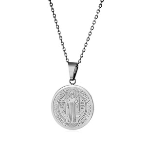 Dawapara Saint Benoît Sceau Collier Jésus Croix Religieux Amulette Pour Force Paix Prière De L'<span class=keywords><strong>exorcisme</strong></span> Bijoux En Acier Inoxydable - Product Image 2