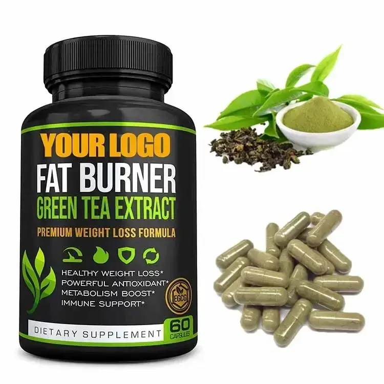 Factory Customization Herbal supplement Organic Green Tea Capsules with EGCG Fat Burner Weight Loss