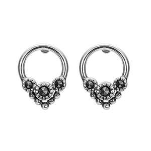 Antique color Creative design <strong>Marcasite</strong> stone stud <strong>earrings</strong> 925 women gifts - Product Image 1