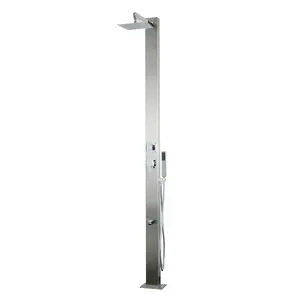 Hydrorelax 316 brushed stainless steel outdoor shower column garden beach shower tower dual using swimming pool shower