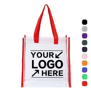 Bolso de mano transparente de PVC personalizado Bolso transparente con estilo duradero para viajes y compras - Product Image 1