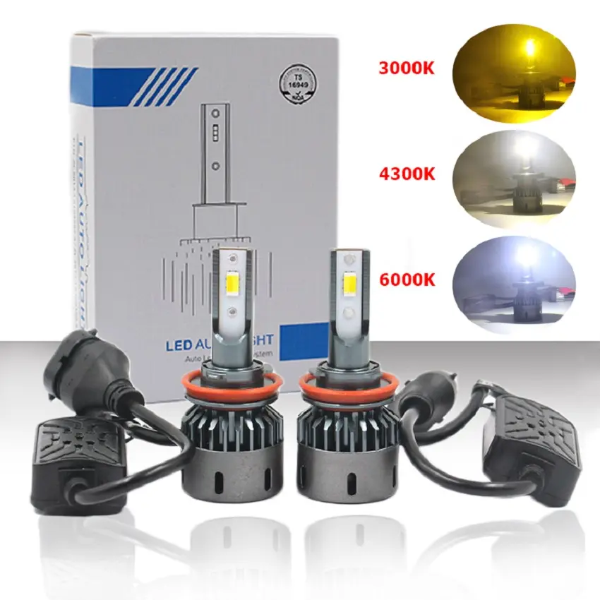 F25H7自動LEDライトCSP8000LM3色調光可能H1H3 H7 H8 H11 9005 9006 3000K 4300K 6000K 3色電球車LEDヘッドライト