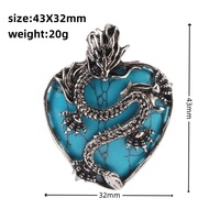Pendentif d'Amour en Forme de Dragon Personnalisé Rétro Mode Pendentif en Pierre d'Améthyste Accessoires Vente en Gros