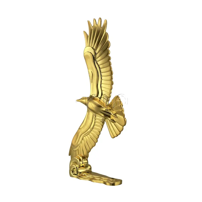 Yüksek kaliteli benzersiz tasarlanmış uçan çöl kartal heykeli Metal el sanatları ve altın kartal heykel dekorasyon hediye