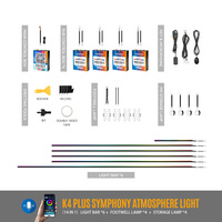 Luces de Ambiente para el Interior del Automóvil K4plus, Efecto de Luz Fluida, Iluminación Sincronizada con la Música, Modos de Color Dinámicos