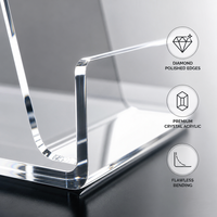 Support de présentation en acrylique transparent personnalisé, en forme de L incliné, pour magasin de détail, bureau, menu, porte-photos, vente en gros OEM