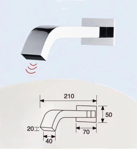 ก๊อกน้ำทองเหลืองอินฟราเรดติดผนังแบบรูเดียวที่ทันสมัยก๊อกน้ำอ่างอัตโนมัติร้อนและเย็นสำหรับใช้ในครัว - Product Image 2