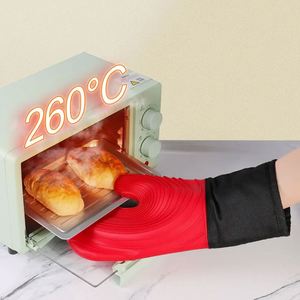 Printed Style Silicone <b>Oven</b> Mitts Kitchen Heat-Resistant Thickened <b>Gloves</b> - Product Image 5